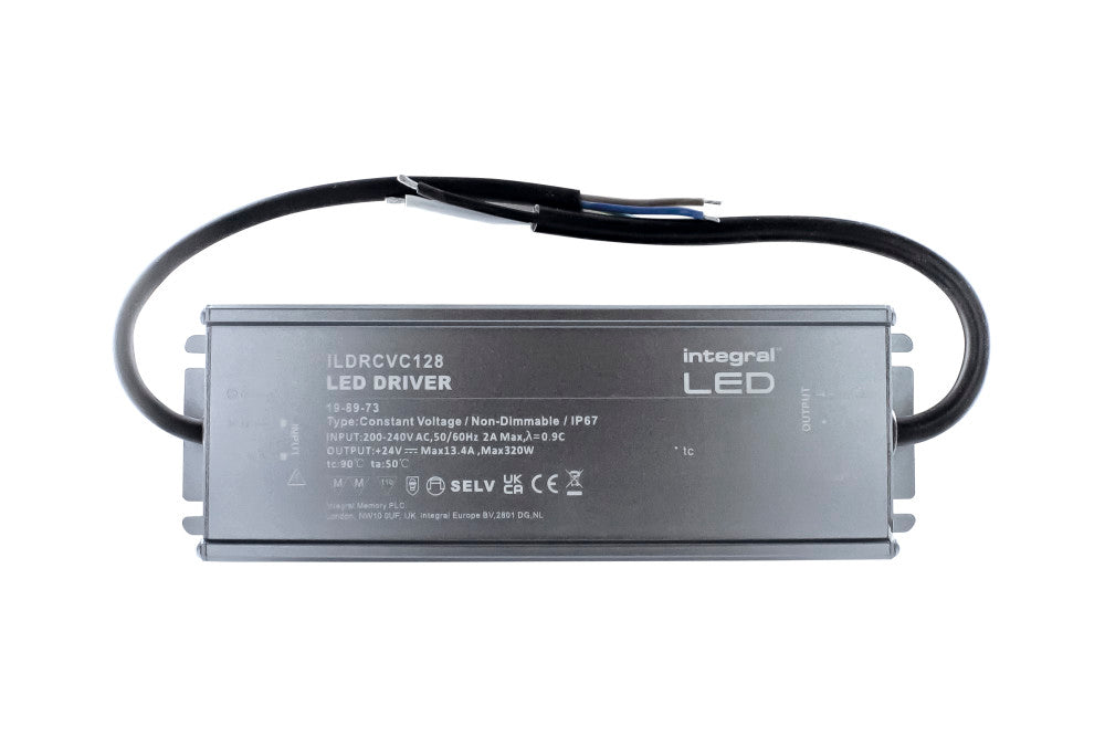 CONSTANT VOLTAGE DRIVER 320W 24VDC IP67 NON-DIMM 200-240V INPUT INTEGRAL - ILDRCVC128