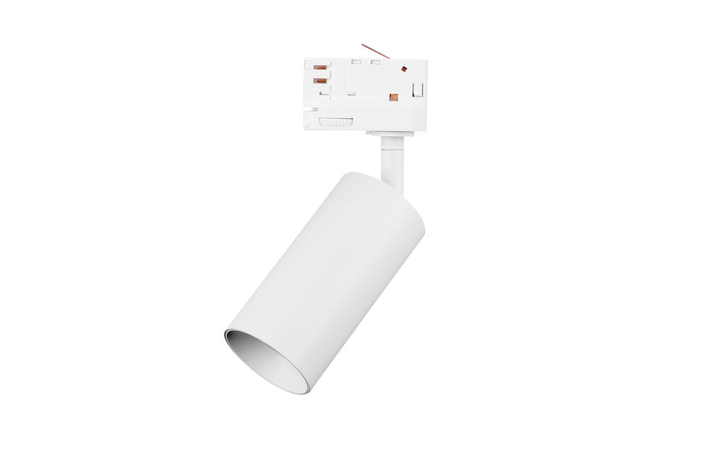 ACCENTPLUS SPOTLIGHT S2 65MM DIAMETER 130MM LENGTH GU10 LED 3 CIRCUIT TRACK MOUNTED ADJUSTABLE WHITE FINISH - ILNEV008