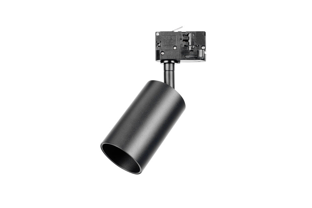 ACCENTPLUS SPOTLIGHT S1 56MM DIAMETER 100MM LENGTH GU10 LED 3 CIRCUIT TRACK MOUNTED ADJUSTABLE BLACK FINISH - ILNEV001