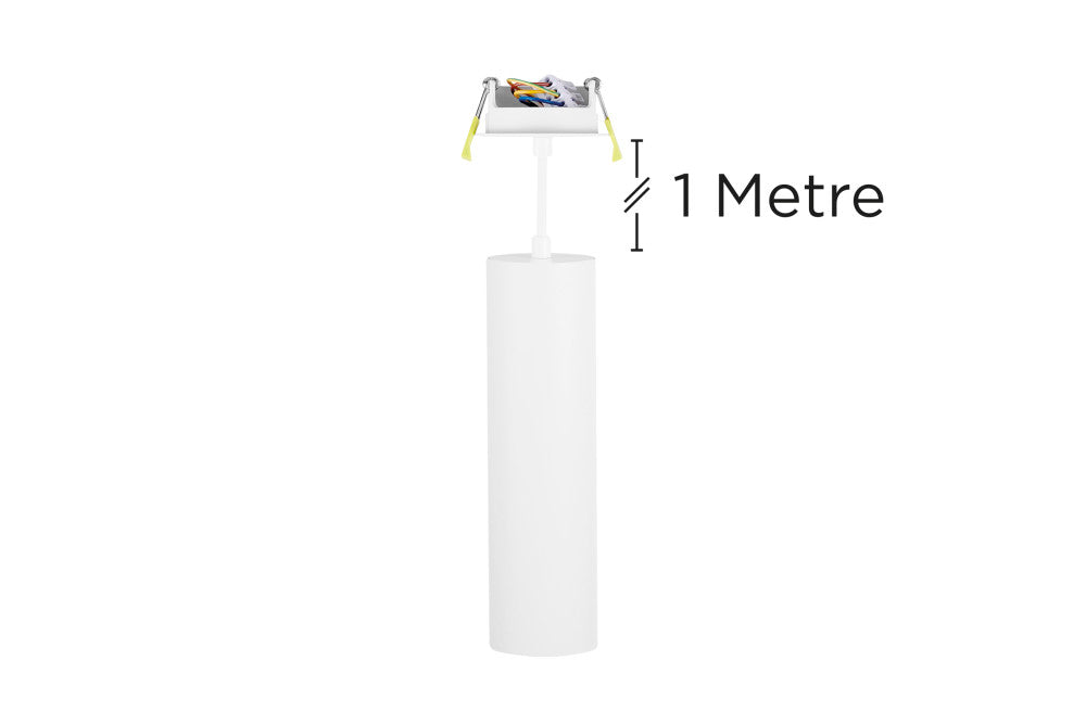 ACCENTPLUS SPOTLIGHT S2 65MM DIAMETER 235MM LENGTH GU10 LED RECESSED MOUNTED 70MM CUTOUT SUSPENDED PENDANT 1M CABLE WHITE FINISH - ILNEV036