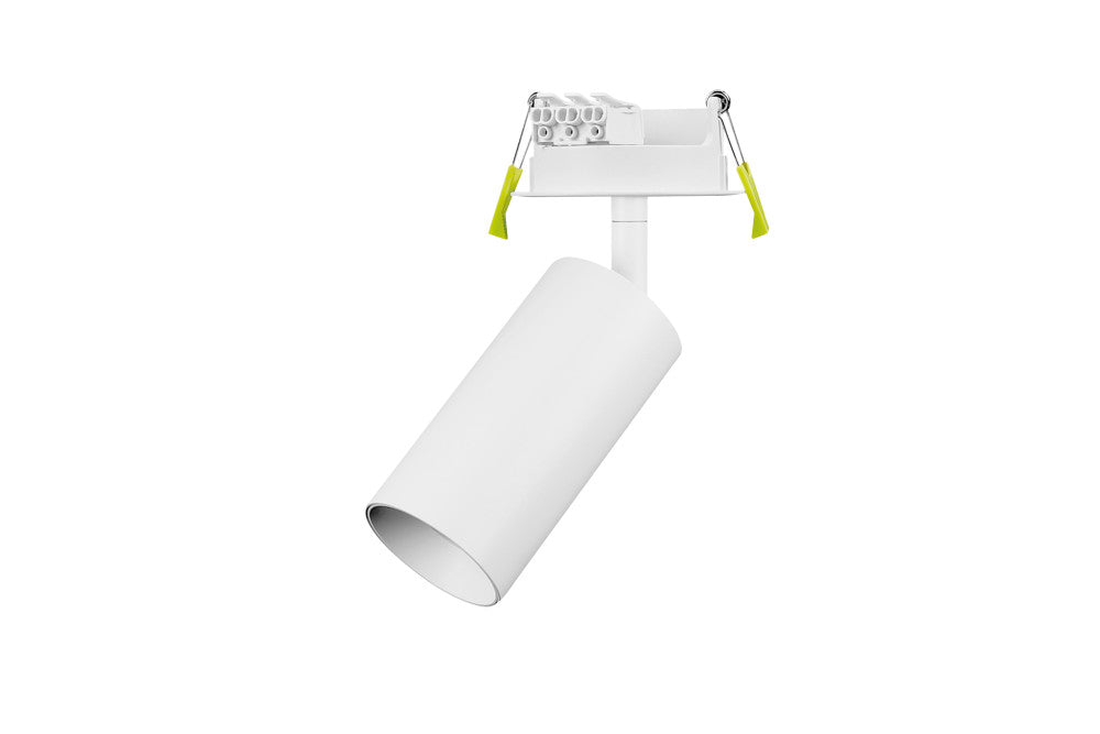 ACCENTPLUS SPOTLIGHT S2 65MM DIAMETER 130MM LENGTH GU10 LED RECESSED MOUNTED 70MM CUTOUT ADJUSTABLE WHITE FINISH - ILNEV032