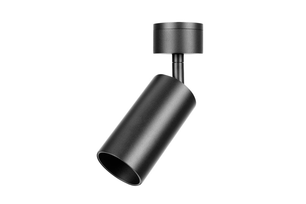 ACCENTPLUS SPOTLIGHT S2 65MM DIAMETER 130MM LENGTH GU10 LED BASE SURFACE MOUNTED ADJUSTABLE BLACK FINISH - ILNEV014