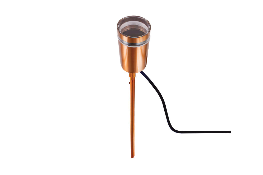 OUTDOOR STAINLESS STEEL SPIKE SPOTLIGHT IP65 1xGU10 COPPER INTEGRAL - ILDED052