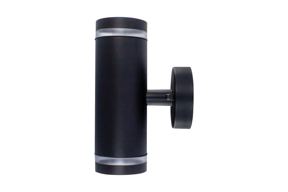 OUTDOOR STAINLESS STEEL UP AND DOWN WALL LIGHT IP65 2xGU10 BLACK INTEGRAL - ILDED042