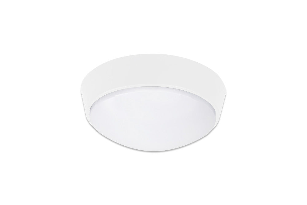 TOUGH SHELL COMPACT CIRCULAR BULKHEAD 215MM DIA 10W 1100LM 3000/4000/6000K SWITCHABLE CCT IP65 IK10 110LM/W INLUDING WHITE AND BLACK BEZELS INTEGRAL LED - ILBHP003