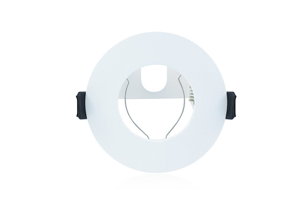 EVOFIRE FIRE RATED DOWNLIGHT 70MM CUTOUT IP65 WHITE ROUND +GU10 HOLDER & INSULATION GUARD INTEGRAL - ILDLFR70D003