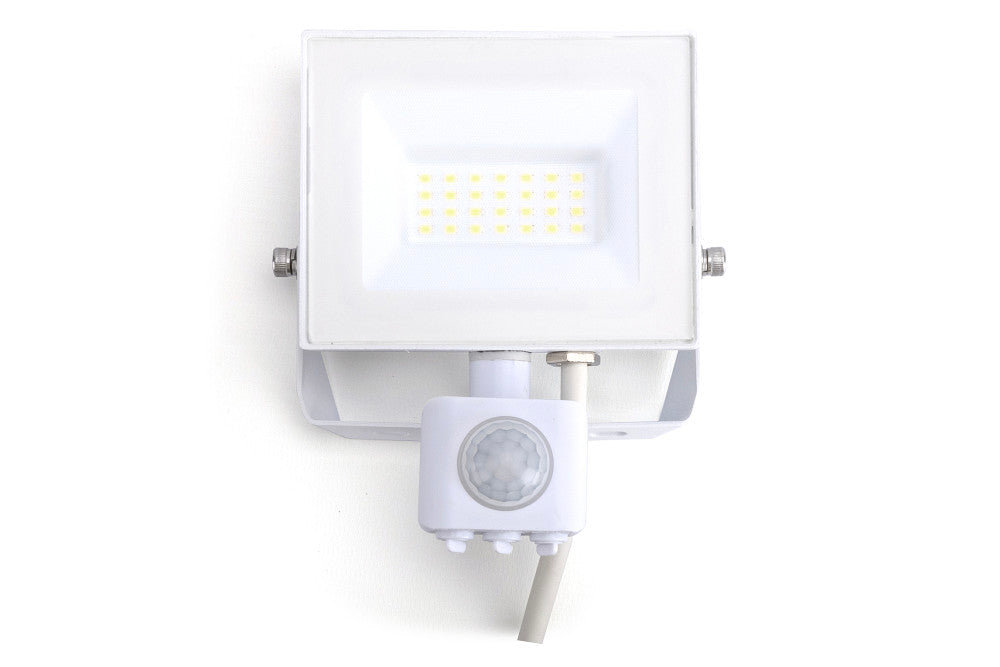 COMPACT SLIM FLOODLIGHT PIR 20W 2000LM 4000K 120 BEAM 100LM/W IP65 IK08 INTEGRAL LED WHITE - ILFLE040
