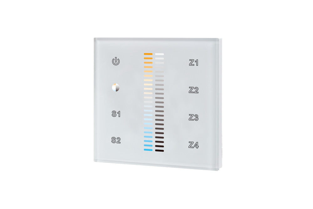 RF WALL MOUNT TOUCH REMOTE COLOUR TEMPERATURE CHNAGE 4 ZONE 100-240 AC INPUT WHITE INTEGRAL - ILRC021