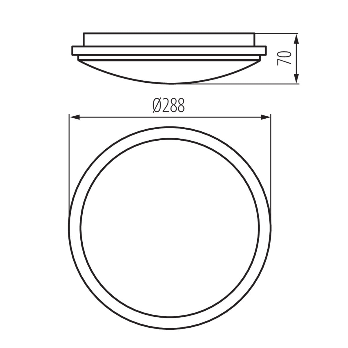 Ceiling-mounted LED light fitting ORTE LED