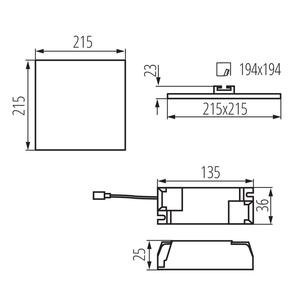 Downlight fitting AREL LED