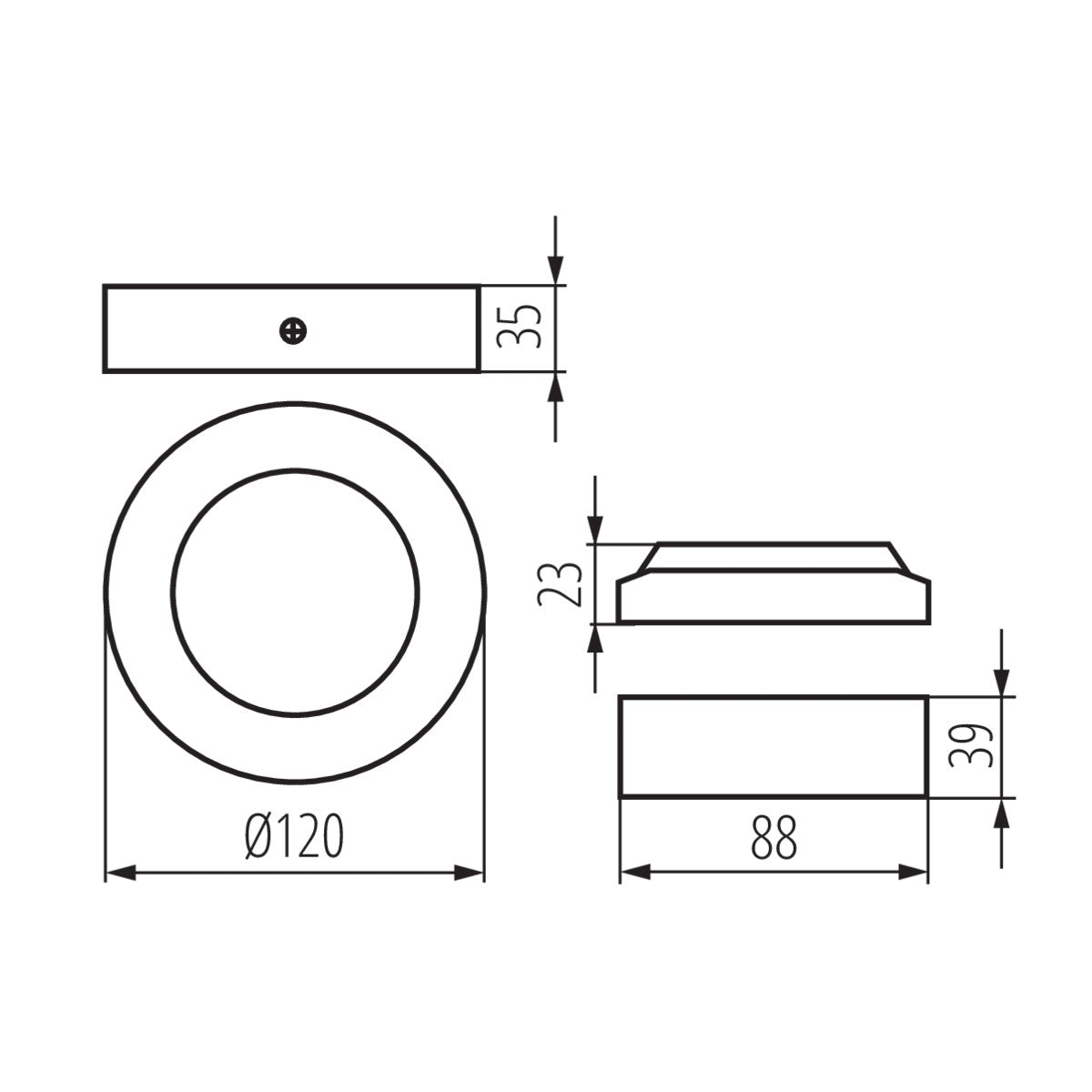 Downlight fitting CARSA V2LED