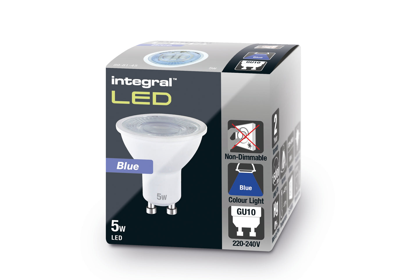 GU10 BULB 5W BLUE NON-DIMM 40 BEAM INTEGRAL - ILGU10NN108
