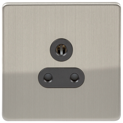 Socket, 1 Gang (1G) Unswitched, Black Insert