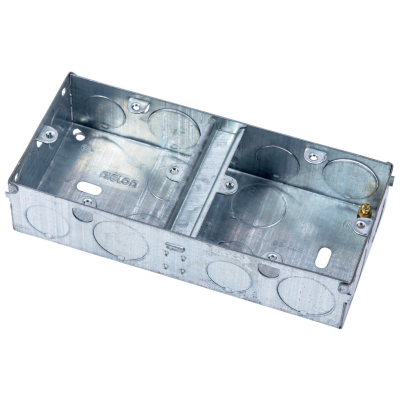 Box, 2x1 Gang Switch & Socket, Dual Pattern