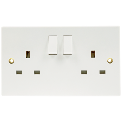 Socket, 2 Gang (2G) SP Switched Twin Earths