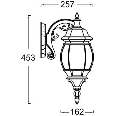 Lantern, Corniche Wall Lantern IP44, c/w Clear Glass Diffuser