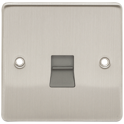 Premium Edge - Socket, 1 Gang (1G) BT Telephone Master, Grey Insert