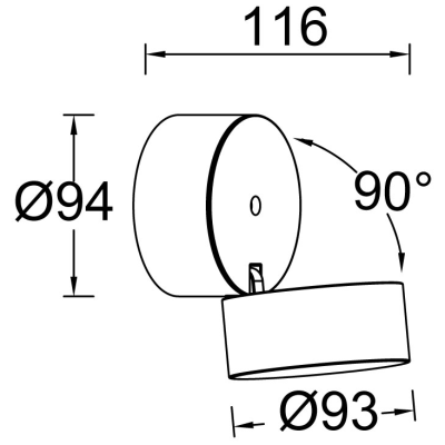 Wall Light, LED c/w Movable Spot Head, 4000K 840lm IP54
