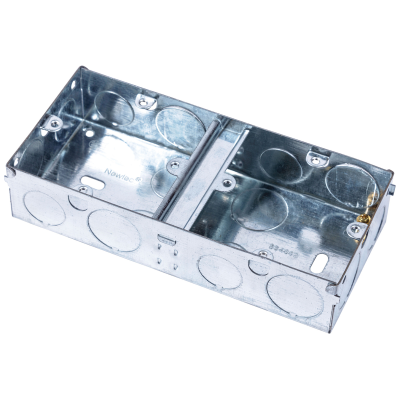 Box, 2x1 Gang Switch & Socket, Dual Pattern