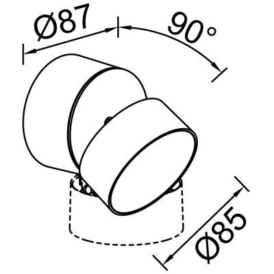 Wall Light, Trumpet LED 4000K IP54, Moveable Head
