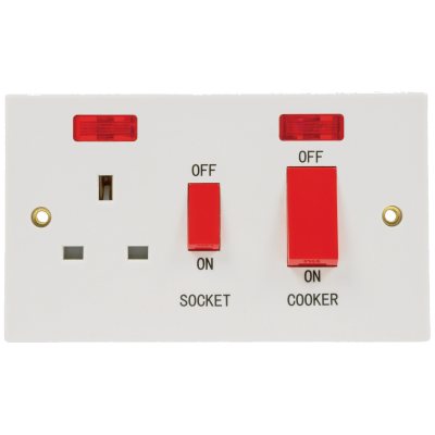 Cooker Control Unit, DP c/w 13A Switched Socket & Neon