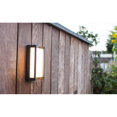 Wall Light, Qubo LED Wall 3000K IP54, c/w Opal Polycarbonate Diffuser