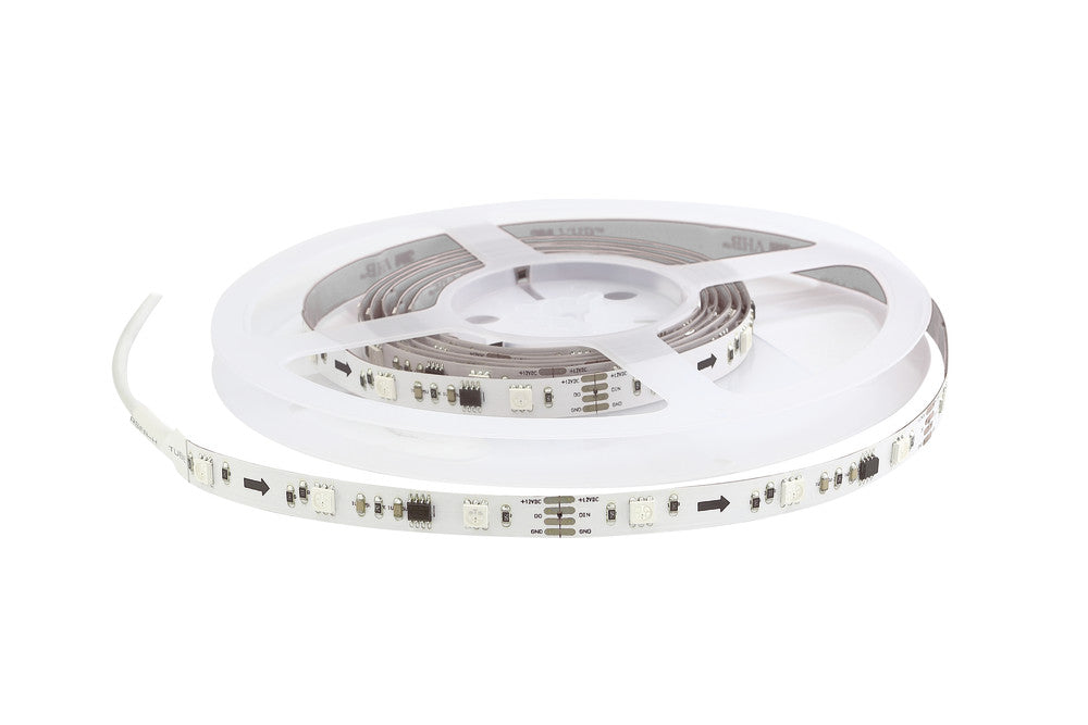 DIGITAL PIXEL STRIP IP20 5M RGB 12V 14.4W/M 60LED/M 10MM WIDTH 115 BEAM BAG PACK INTEGRAL - ILSTRGBA073E