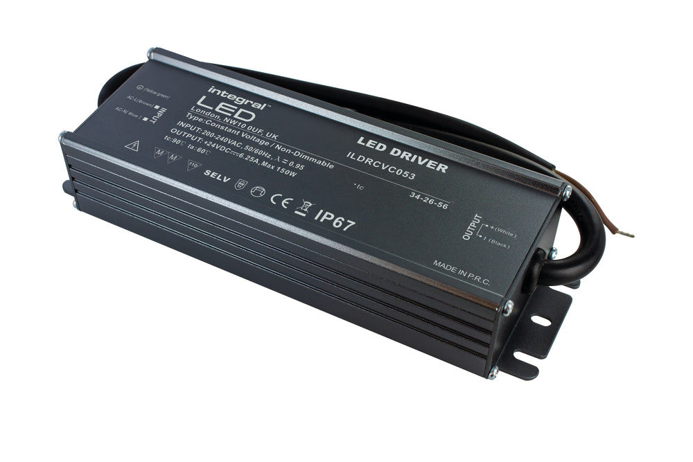 CONSTANT VOLTAGE DRIVER 150W 24VDC IP67 NON-DIMM 200-240V INPUT INTEGRAL - ILDRCVC053