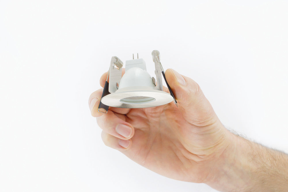 EVOFIRE MINI FIRE RATED DOWNLIGHT 45MM CUTOUT IP65 SATIN NICKEL ROUND INTEGRAL - ILDLFR45D038