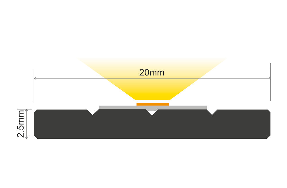 PROFILE ALUMINIUM FLAT PLATE HEAT SINK 2M FOR 2 X 10MM WIDTH STRIP - ILPFS171
