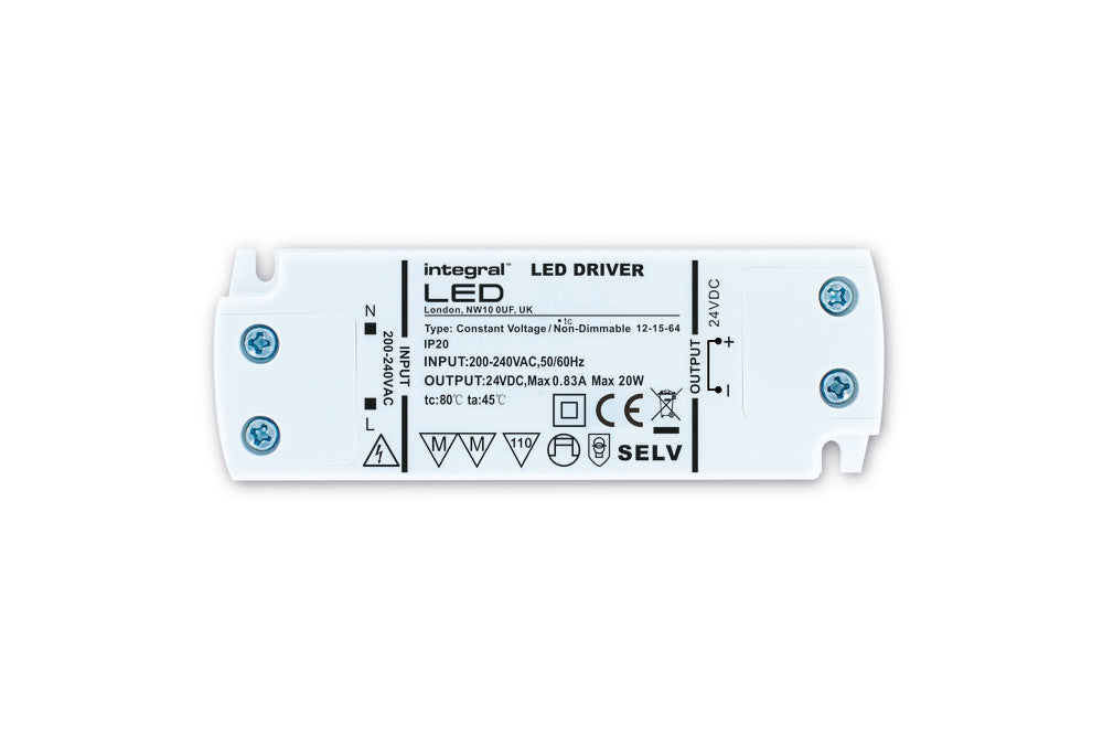 CONSTANT VOLTAGE DRIVER 50W 24VDC IP20 NON-DIMM 200-240V INPUT INTEGRAL - ILDRCVA087