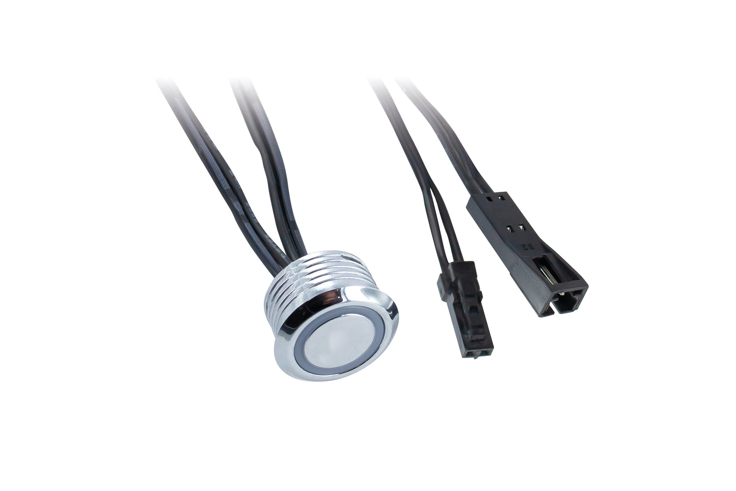 12V CHANNEL SENSOR TOUCH ON/OFF AND DIMMING RECESSED 17MM CUTOUT WITH 2PIN 2.54MM BLACK CLIP INLINE CONNECTOR FOR STRIP OR LIGHT 1.5M 3A MAX - ILDRAA108