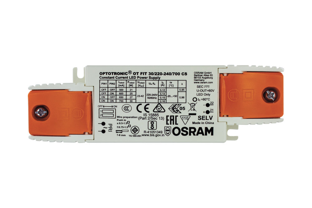 ADJUSTABLE CONSTANT CURRENT DRIVER 21-30W 500-700MA IP20 NON-DIM 23-42V OUTPUT INTEGRAL - ILDRCCA076A