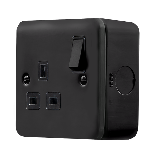 13A 1 Gang Double Pole Switched Socket Outlet - Click MetalClad Pro Range