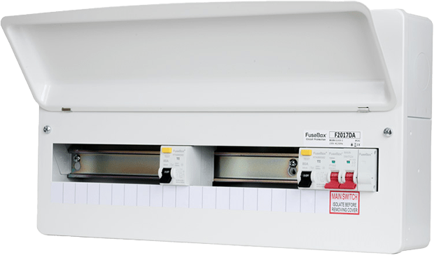 Fusebox DUAL RCD 17 WAY 2x 80A 30MA TYPE A F2017DA
