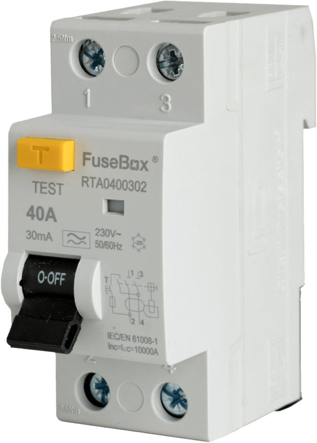 Fusebox *TYPE A 40A 30mA 2P RCD RTA400302