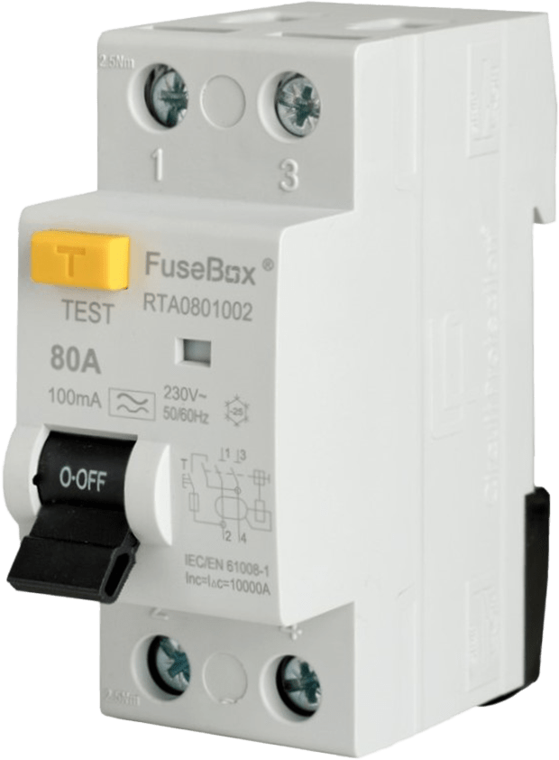 Fusebox *TYPE A 80A 100mA 2P RCD RTA801002
