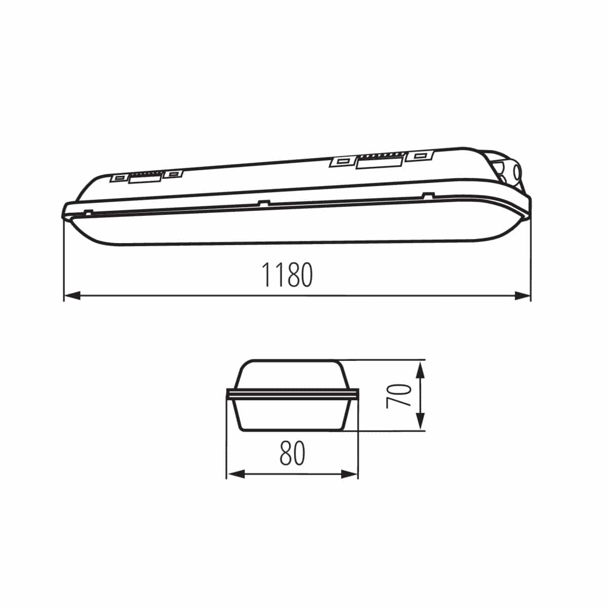 Kanlux LED dustproof lighting fitting MAH LED N 22604