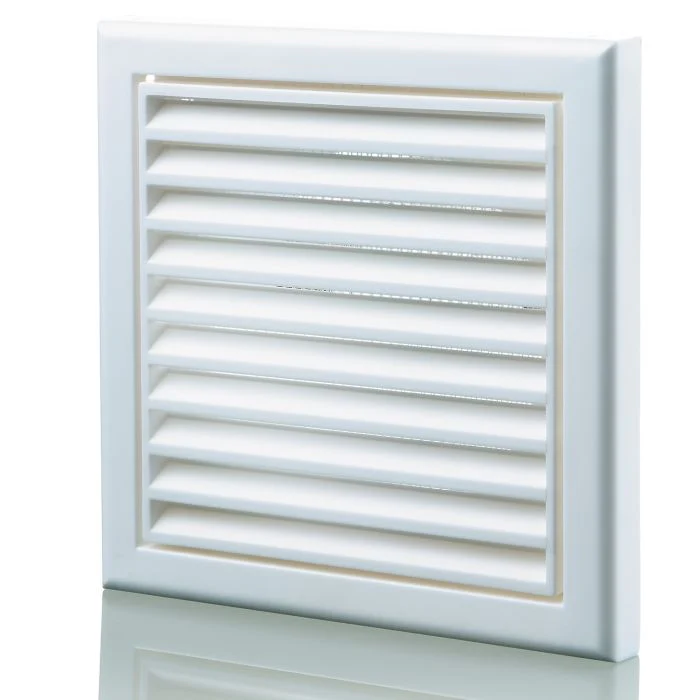 100mm Fixed Grill with Flyscreen- White