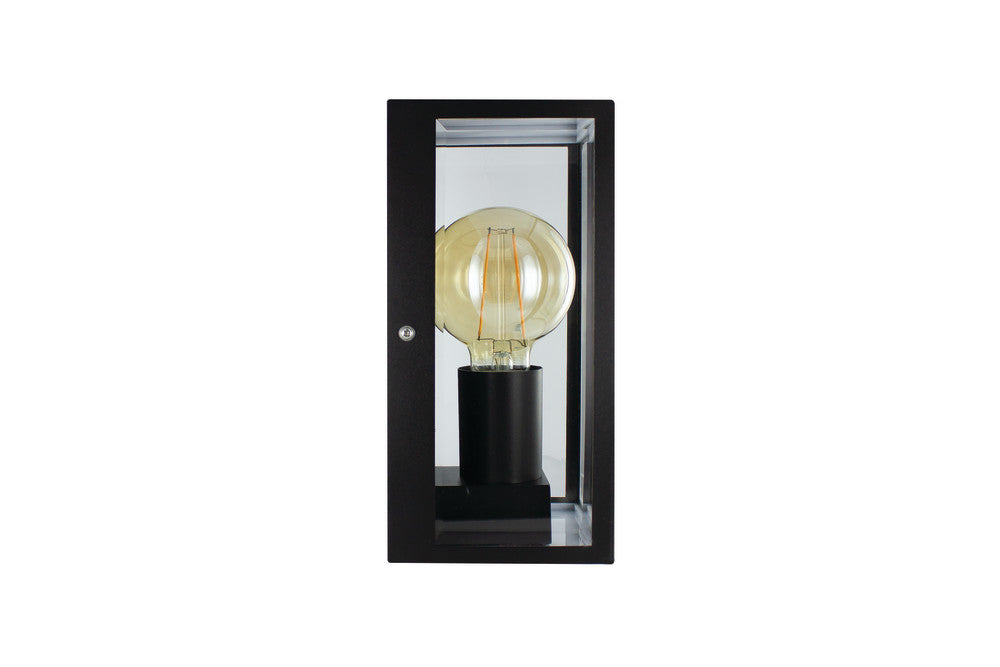 OUTDOOR DECORATIVE WALL LIGHT CONTEMPORARY LANTERN IP44 FOR 1xE27 BLACK INTEGRAL - ILDEA036