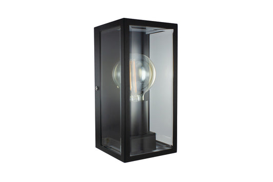 OUTDOOR DECORATIVE WALL LIGHT CONTEMPORARY LANTERN IP44 FOR 1xE27 BLACK INTEGRAL - ILDEA036