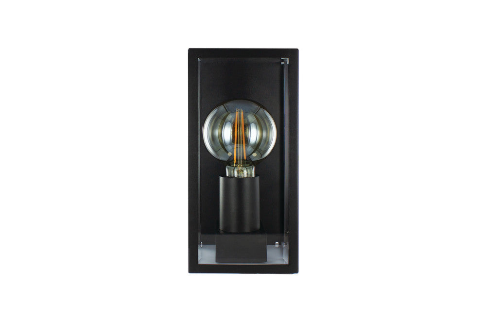 OUTDOOR DECORATIVE WALL LIGHT CONTEMPORARY LANTERN IP44 FOR 1xE27 BLACK INTEGRAL - ILDEA036