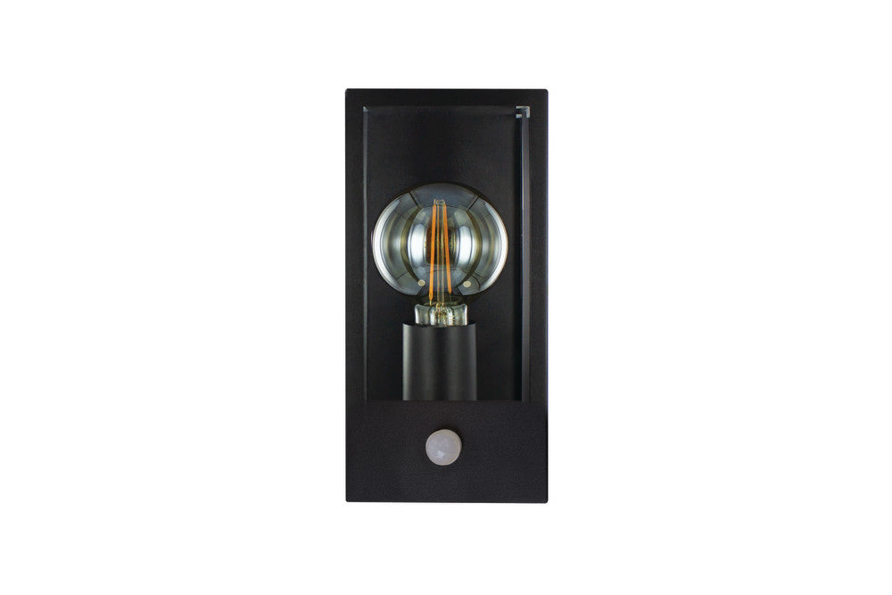 OUTDOOR DECORATIVE WALL LIGHT CONTEMPORARY LANTERN SENSOR IP44 1xE27 BLACK INTEGRAL - ILDEA037