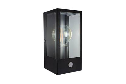 OUTDOOR DECORATIVE WALL LIGHT CONTEMPORARY LANTERN SENSOR IP44 1xE27 BLACK INTEGRAL - ILDEA037