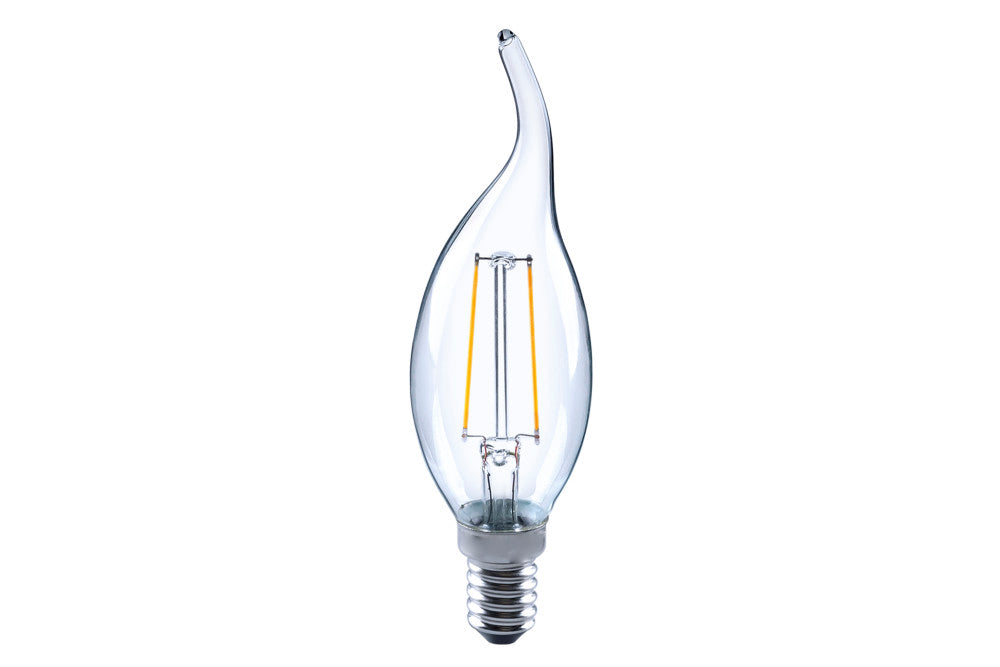OMNI FILAMENT CANDLE BULB FLAME TIP E14 250LM 2W 4000K NON-DIMM 320 BEAM CLEAR FULL GLASS INTEGRAL - ILCANDE14NE079