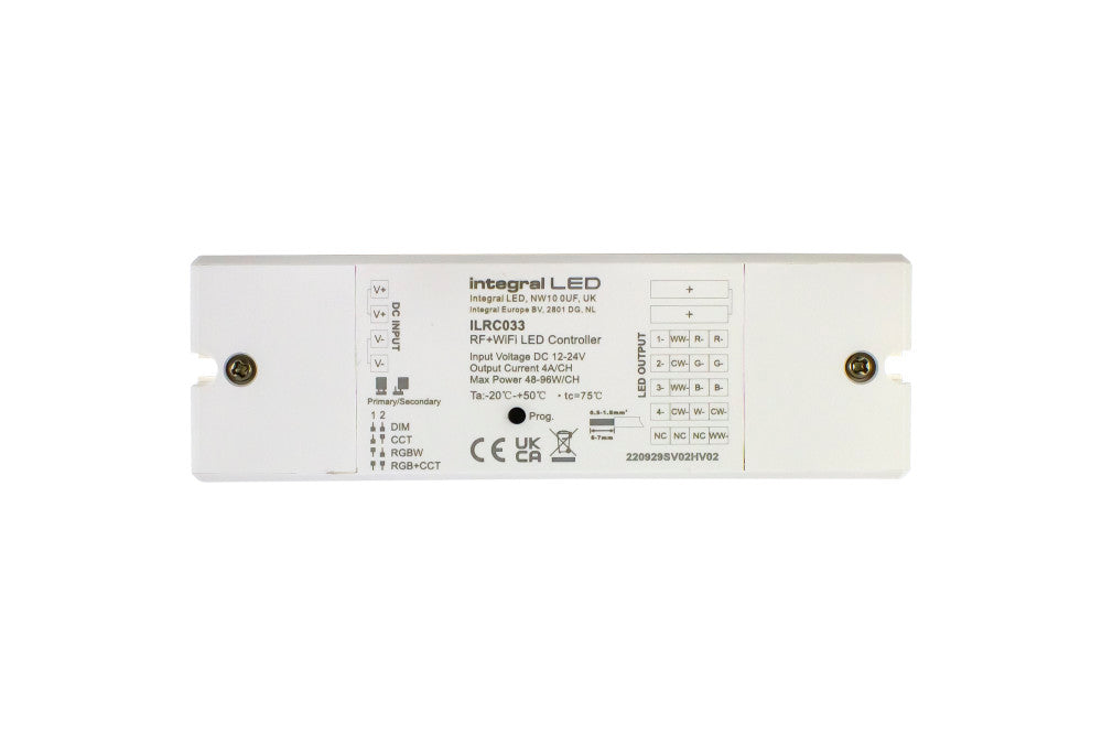 WIFI & RF UNIVERSAL RECEIVER APP CONTROLLED RGB+CCT 12-24V CONSTANT VOLTAGE 240W(12V) AND 480W(24V) - ILRC033