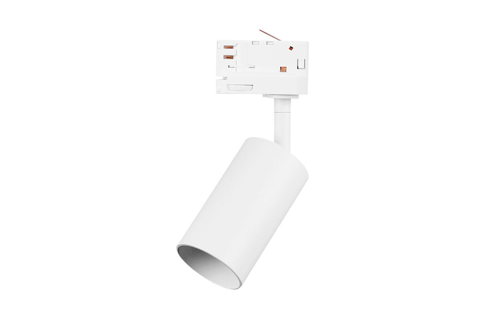 ACCENTPLUS SPOTLIGHT S1 56MM DIAMETER 100MM LENGTH GU10 LED 3 CIRCUIT TRACK MOUNTED ADJUSTABLE WHITE FINISH - ILNEV007