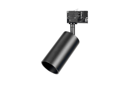 ACCENTPLUS SPOTLIGHT S2 65MM DIAMETER 130MM LENGTH GU10 LED 3 CIRCUIT TRACK MOUNTED ADJUSTABLE BLACK FINISH - ILNEV002
