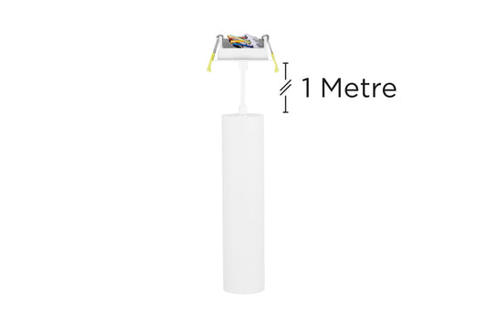 ACCENTPLUS SPOTLIGHT S1 56MM DIAMETER 235MM LENGTH GU10 LED RECESSED MOUNTED 70MM CUTOUT SUSPENDED PENDANT 1M CABLE WHITE FINISH - ILNEV035