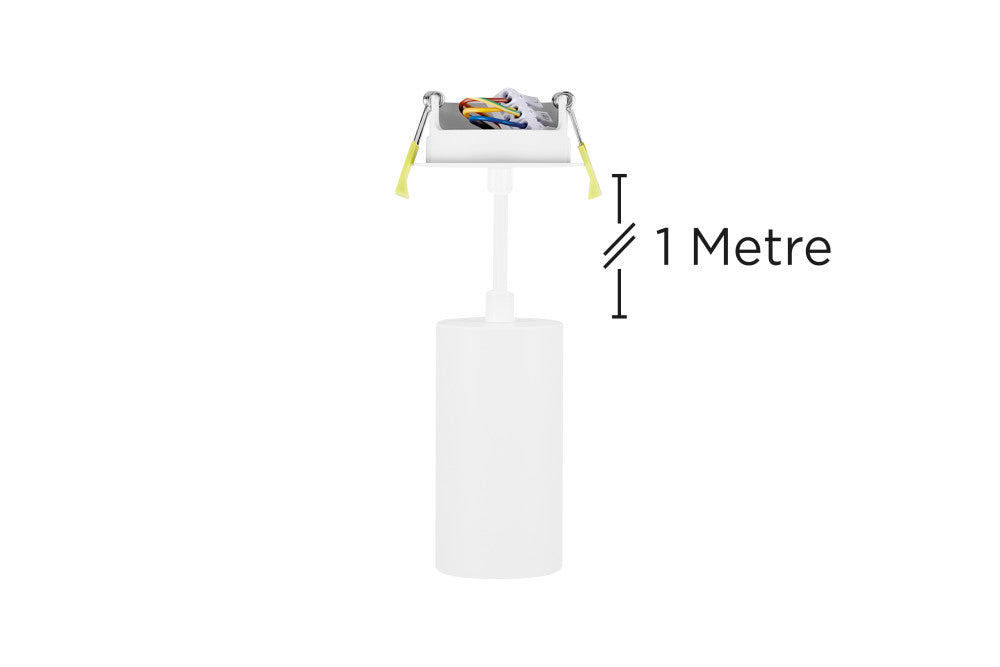 ACCENTPLUS SPOTLIGHT S2 65MM DIAMETER 130MM LENGTH GU10 LED RECESSED MOUNTED 70MM CUTOUT SUSPENDED PENDANT 1M CABLE WHITE FINISH - ILNEV034